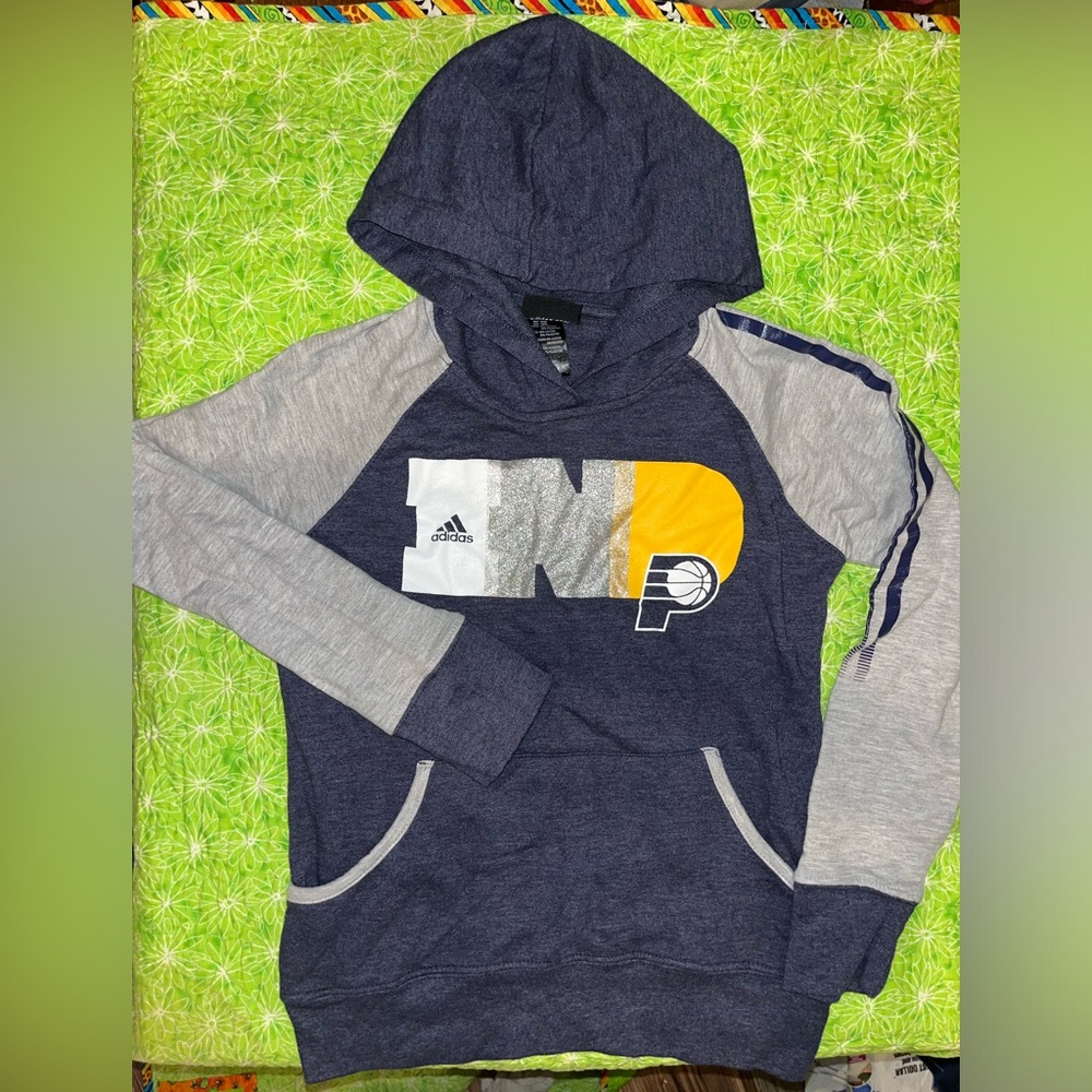 NBA Indiana Pacers girls adidas hoodie glitter logo size M 10-12